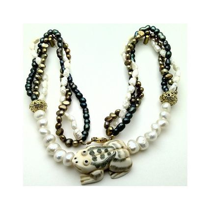 Multi Strand FreshWater Pearl Beaded Gemstone Necklace 2