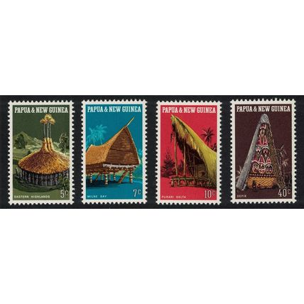 Papua NG Native Dwellings 4v 1971 MH SG#191-194