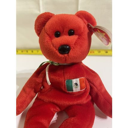 NWT Ty Beanie Baby “Osito” Red Bear Mexico Flag Stuffed Animal Plush Collectible