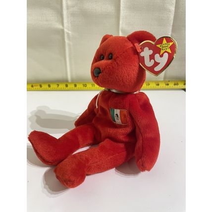 NWT Ty Beanie Baby “Osito” Red Bear Mexico Flag Stuffed Animal Plush Collectible