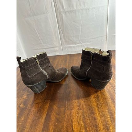 Lucky Brand Women's Ankle Boots Size 9 Brown Suede Sherpa Lined Casual
