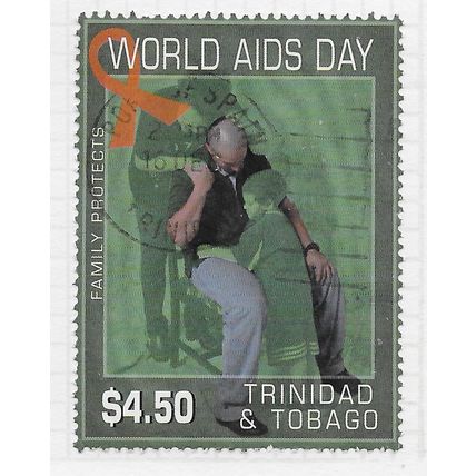 TRINIDAD & TOBAGO 2003 WORLD AIDS DAY BOY MAN FAMILY PROJECTS $4.50 USED