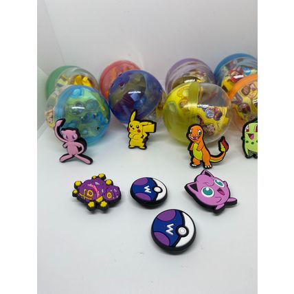 100 X Toy Filled capsules Pokemon Charms - VENDING MACHINE STOCK REFILLS 50-55mm