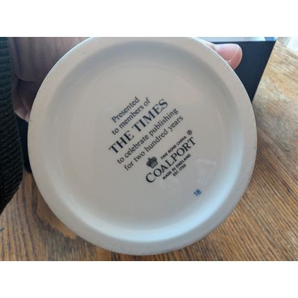 THE TIMES 200 staff only 1985 Coalport Commemorative Mug fine bone china BOXED