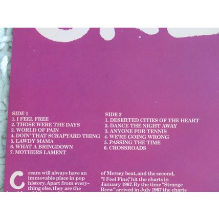 CREAM, VOL 2 VINYL LP.