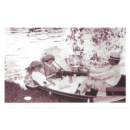 Postcard Boating on Royal Ascot Sunday 1912 River Boat Tea Thames - Nostalgia