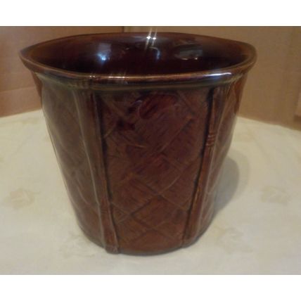 Vintage Brown Glazed Flower Pot Holder by Churchill, England
