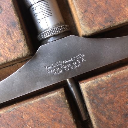STARRETT 445 Depth Micrometer 2-3" Wood Holder USA
