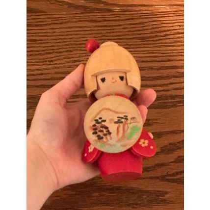 Genuine Vintage 1970’s Hand-Painted Japanese Wooden Traditional Collector Doll