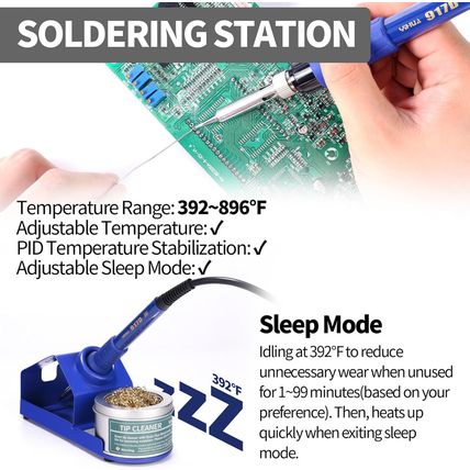 YIHUA 853D 2A USB SMD Hot Air Rework Soldering Iron Station, DC Power Supply 0-1
