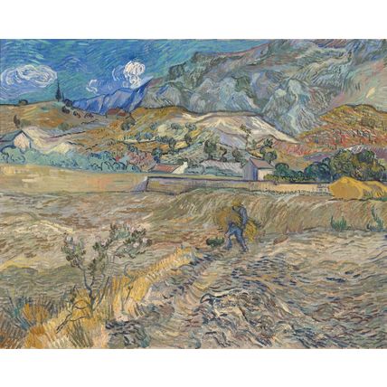 Vincent Van Gogh - Landscape at Saint Rémy Enclosed Field with Peasant Poster Ca