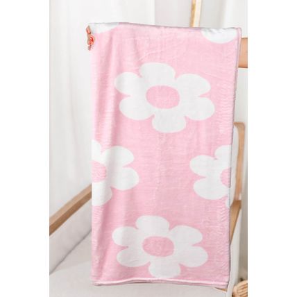 Pink Floral Pattern Square Blanket 76*63cm