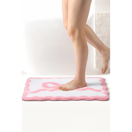 Pink Bow Knot Water Absorption Entrance Ground Mat