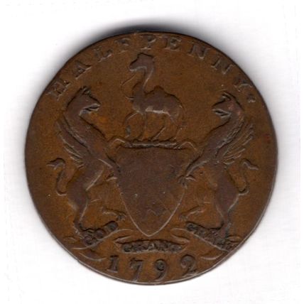 Great Britain. East India House/Fieldings Manchester Halfpenny 1792. dy17423