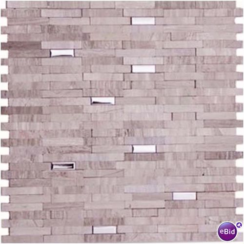 Marble and Stainless Steel Mixed Mosaic Mix Beige