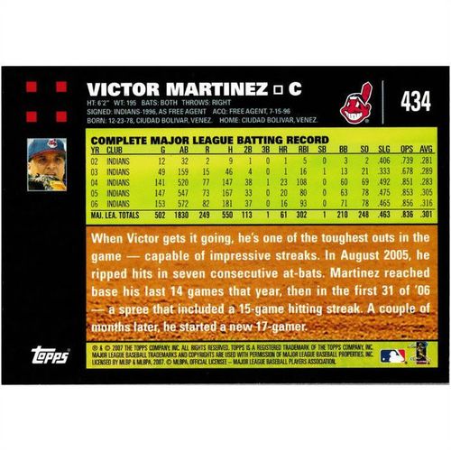 2007 Topps - #434 - Victor Martinez
