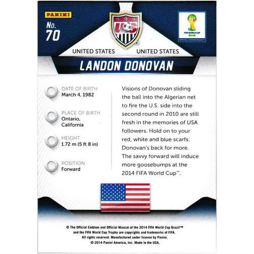 2014 Panini Prizm World Cup - #70 - Landon Donovan