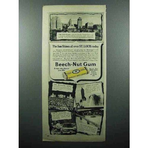1948 Beech-Nut Gum Ad - Sun Shines over St. Louis Today