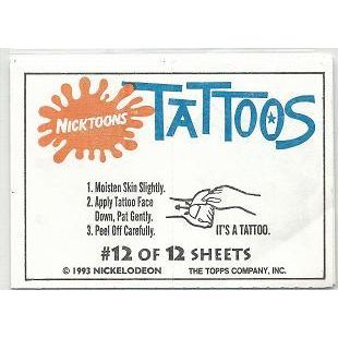 NICKTOONS ' TATTOOS ' card # 12 ( 1993 )
