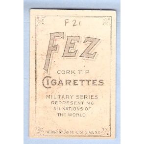 Tobacco Card ~ Company: American Tobacco Company Brand: Fez Cork Tip Cigar~21