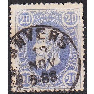 BELGIEN BELGIUM [1869] MiNr 0028 a ( O/used )