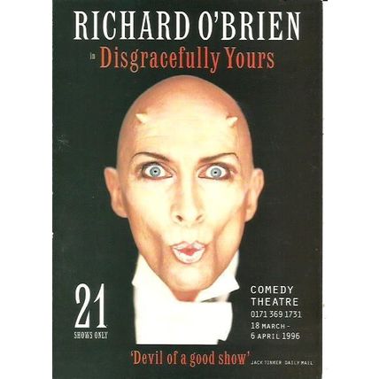 Theatre RICHARD O'BRIEN Disgracefully Yours Postcard (Comedy Theatre)
