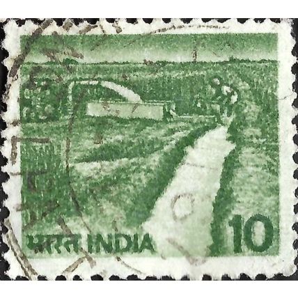 INDIA, Irrigation canal, dark green 1982, 10paisa
