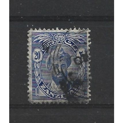 Zanzibar.SG306 20c Sultan Khalifa bin Harub (Bright Blue).Fine Used.Jul24d
