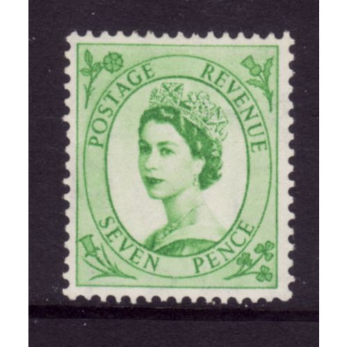 GREAT BRITAIN 1958 SG580 7d BRIGHT GREEN M MINT#3