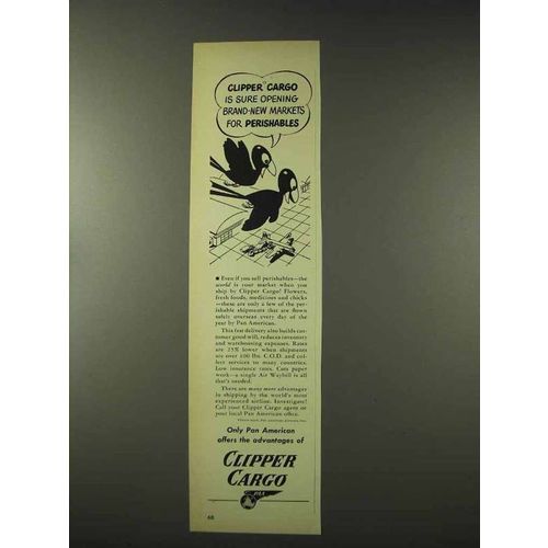 1948 Pan American Clipper Cargo Ad - Perishables