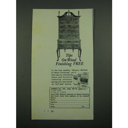 1970 Minwax Wood Finishing Ad - Tips on Wood Finishing