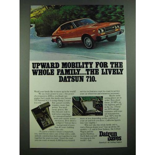 1976 Datsun 710 Car Ad - Upward Mobility for the Whole Family