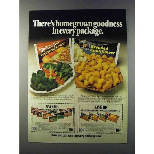 1981 McKenzie's Frozen Vegetables & Gold King Ad