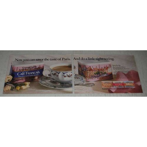 1988 General Foods International Coffees Cafe Francais Coffee Ad - Savor Paris