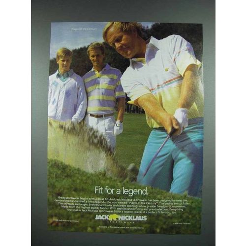 1988 Jack Nicklaus Sportswear Ad - Fit for a Legend