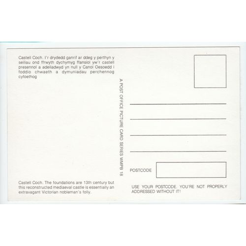 Castell Coch Postcode Post Office Picture Card Postcard WMPB 18