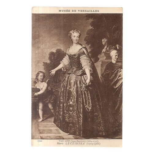 Marie LECZINSKA by Jean-Baptiste Van Loo unused vintage postcard art victorian =