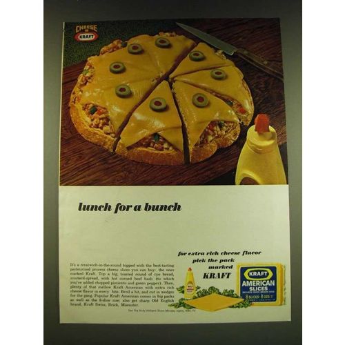 1966 Kraft American Slices Ad - lunch for a bunch