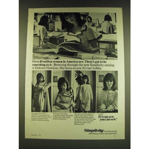 1966 Simplicity Patterns Ad - Dolores Hawkins - Over 40 million women