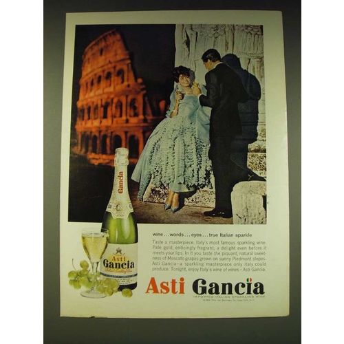 1963 Asti Gancia Sparkling Wine Ad - Wine Words Eyes True Italian Sparkle