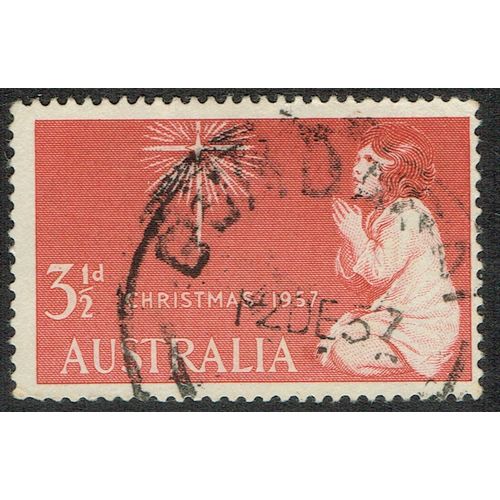 Australia 1957 Christmas 3 ½d Scarlet SG298 FU