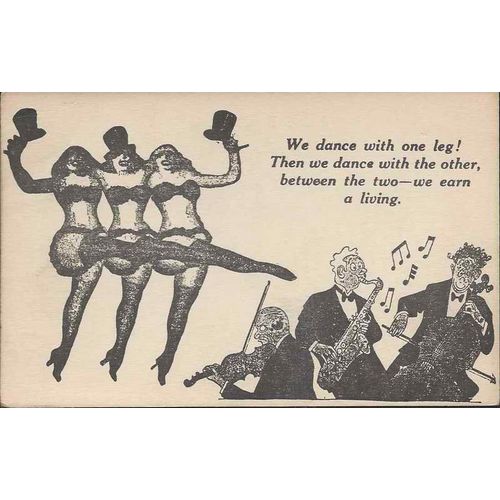 Dancing Woman 1950 MINT EX B&W risque joke