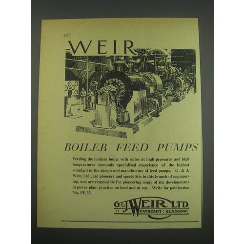 1957 Weir Boiler Feed Pumps Ad - Weir Boiler Feed Pumps