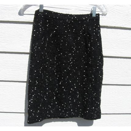 Womens Alberto Makali Skirt 4 26 Waist Black Texture Wool Blend Straight
