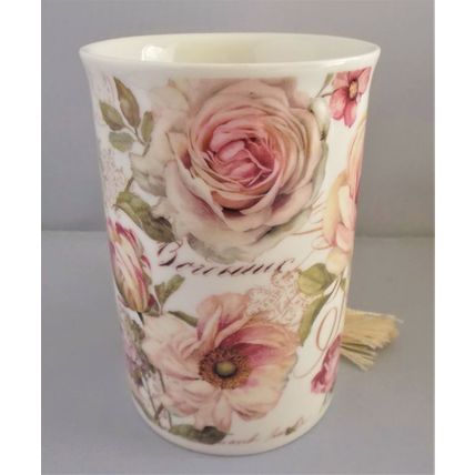 Summer River Floral Flower China Mug