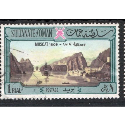 Oman Sg157 1r Muscat 1809 very fine used (me6)