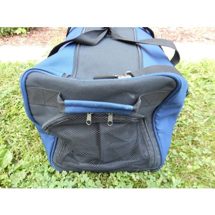 Zippered Travel Luggage Bag 21 x11 x12 Shoe Compt. Zippered, Blue