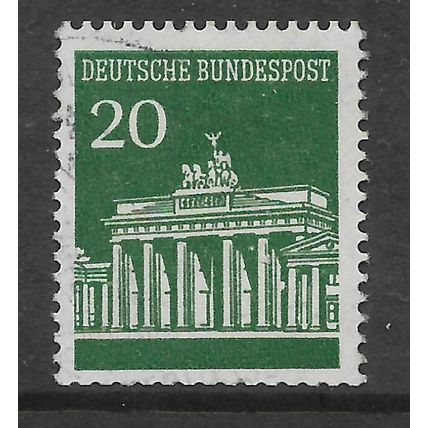 GERMANY 1966 BUILDINGS 20pf GREEN BRANDENBURG GATE BERLIN SG1413 FINE USED#2