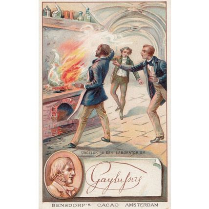 Joseph Gay Lussac Chemist Printed Signed Bendorps Postcard Antique Trade Card