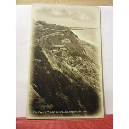THE ZIG-ZAG PATH & SANDS, BOURNEMOUTH, Dorset unused postcard by L. E. Adams /